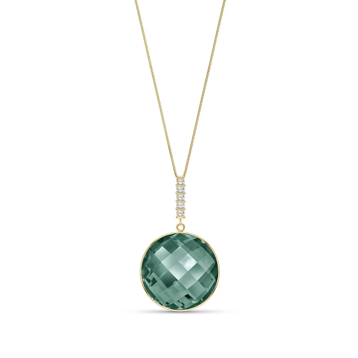 Yellow Gold Necklace Emerald — Alida Pendant Necklace, front view