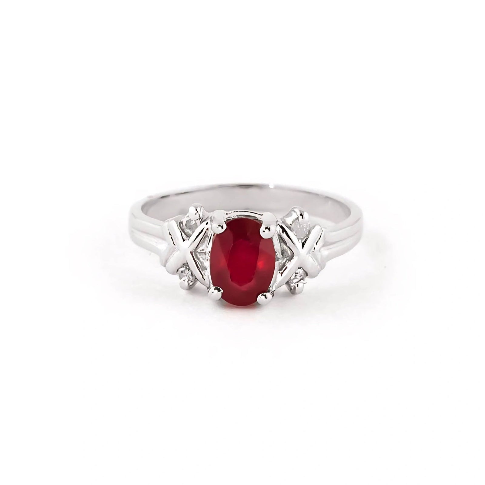 White Gold Ring Ruby 10K — Scolastica