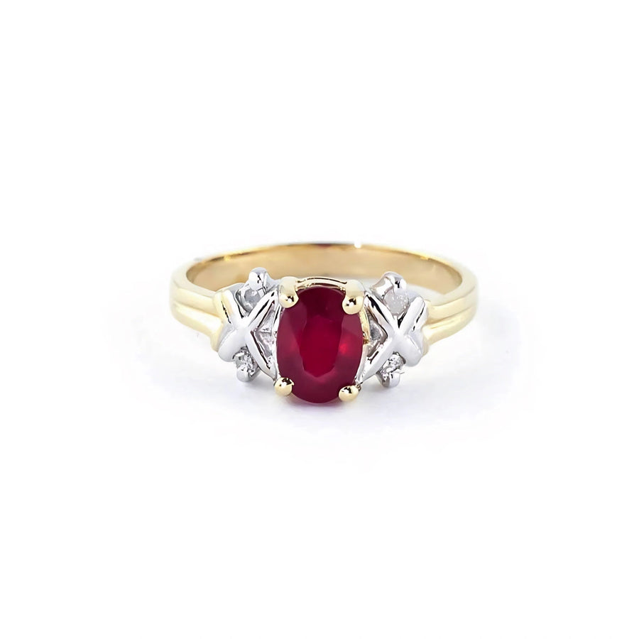 Yellow Gold Ring Ruby 10K — Scolastica