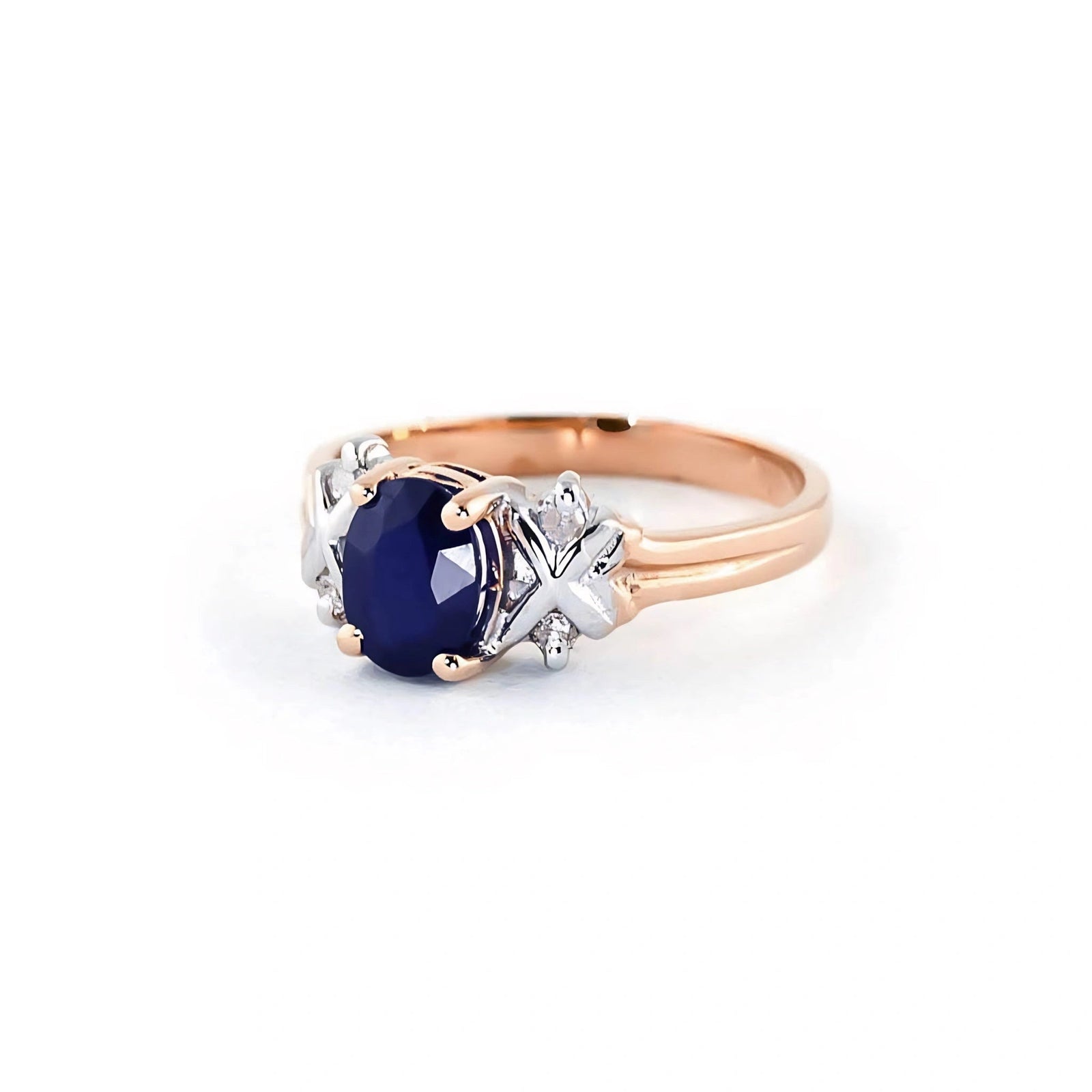 Rose Gold Ring Sapphire 10K — Scolastica