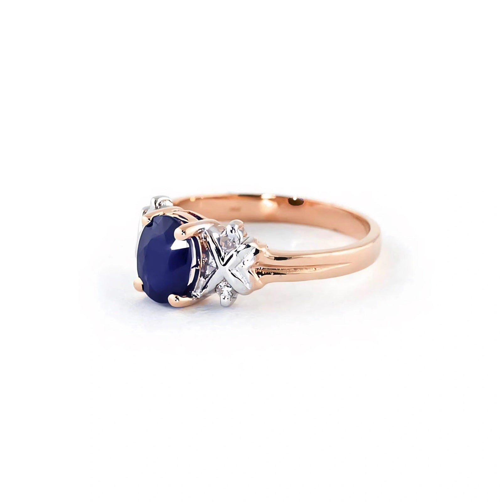 Rose Gold Ring Sapphire 10K — Scolastica