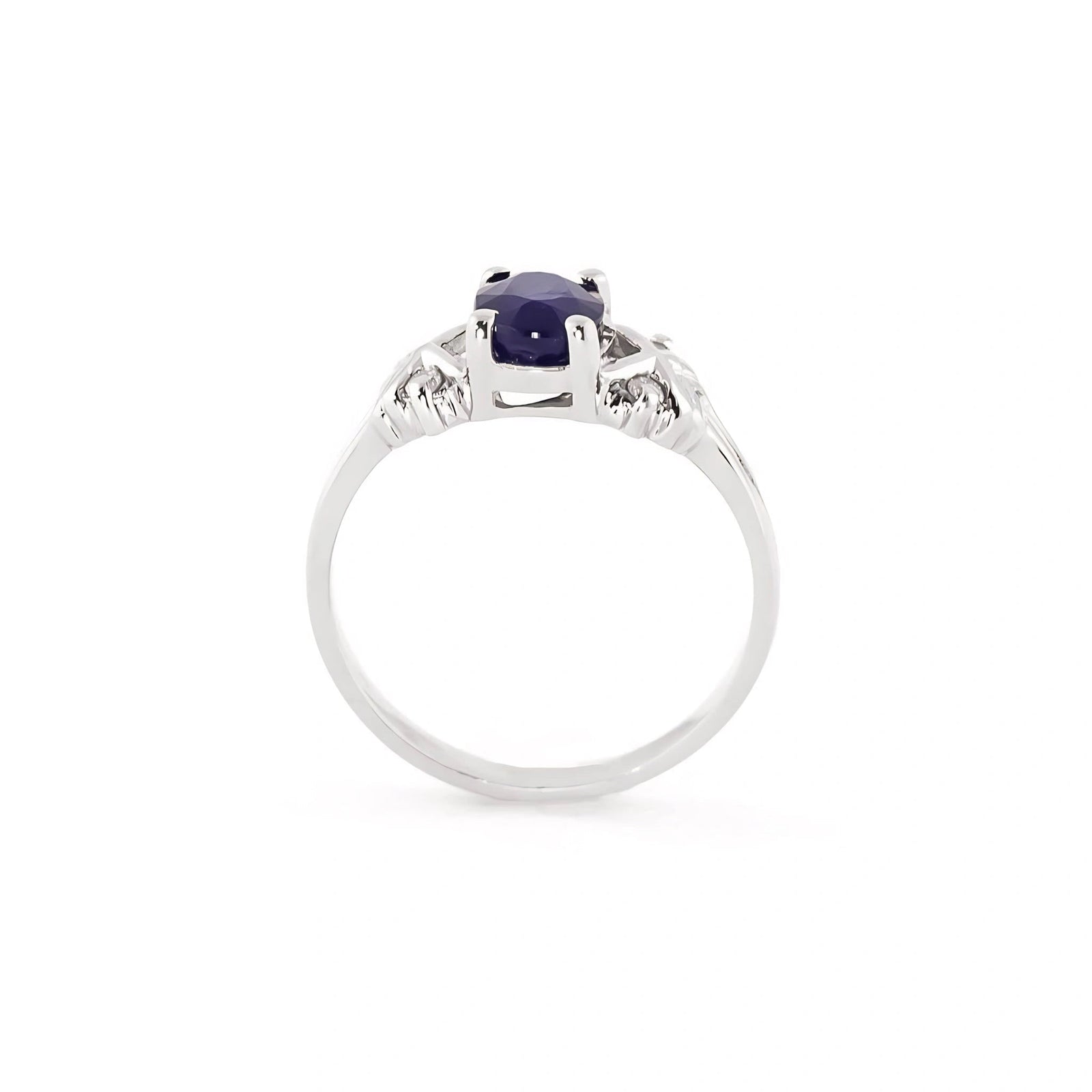 White Gold Ring Sapphire 10K — Scolastica