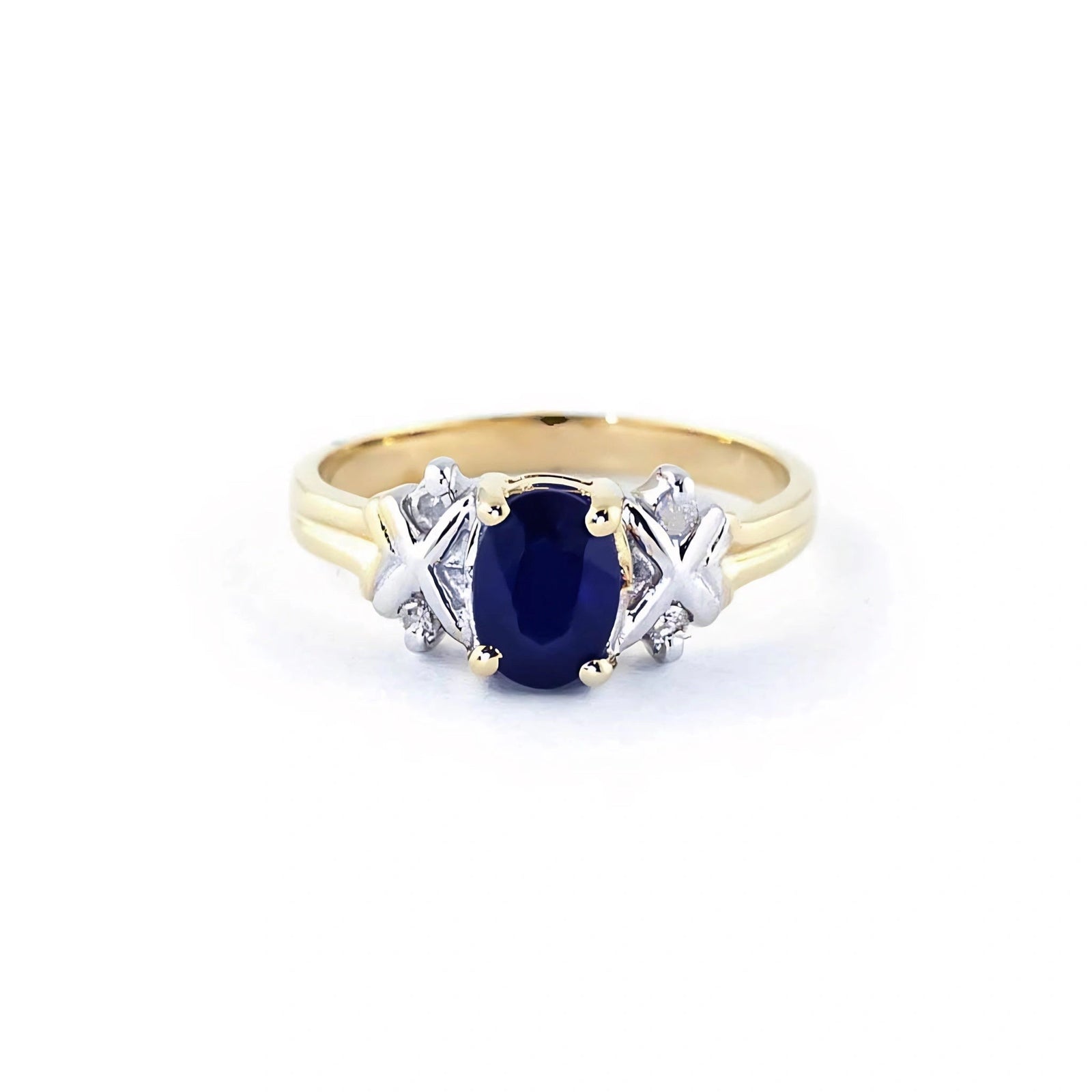 Yellow Gold Ring Sapphire 10K — Scolastica