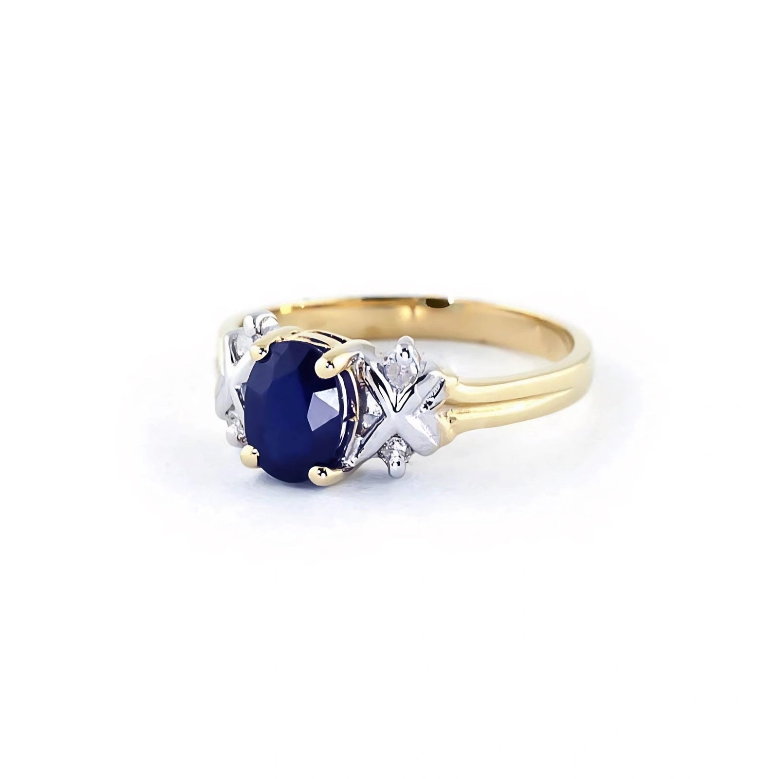 Yellow Gold Ring Sapphire 10K — Scolastica