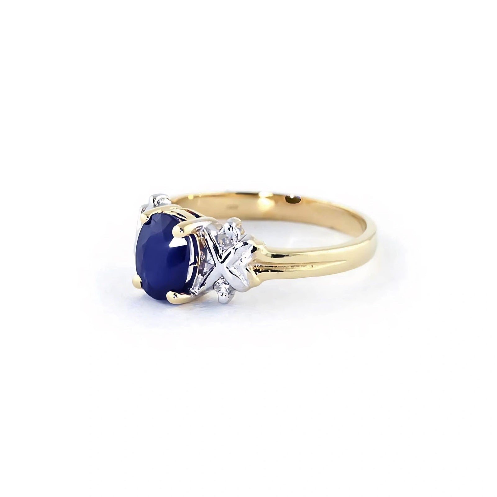 Yellow Gold Ring Sapphire 10K — Scolastica