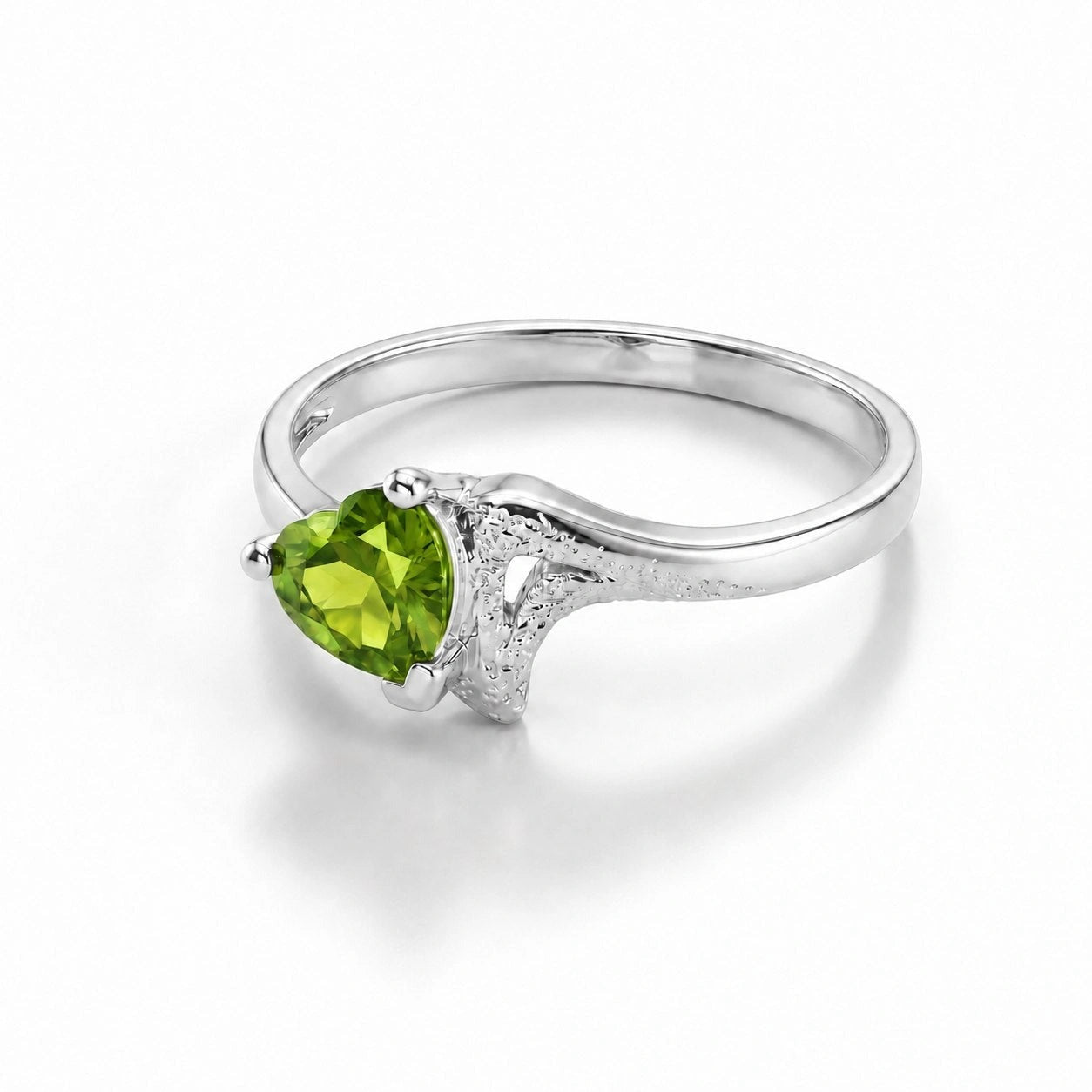 White Gold Eternal Ring Peridot 10K — Elena
