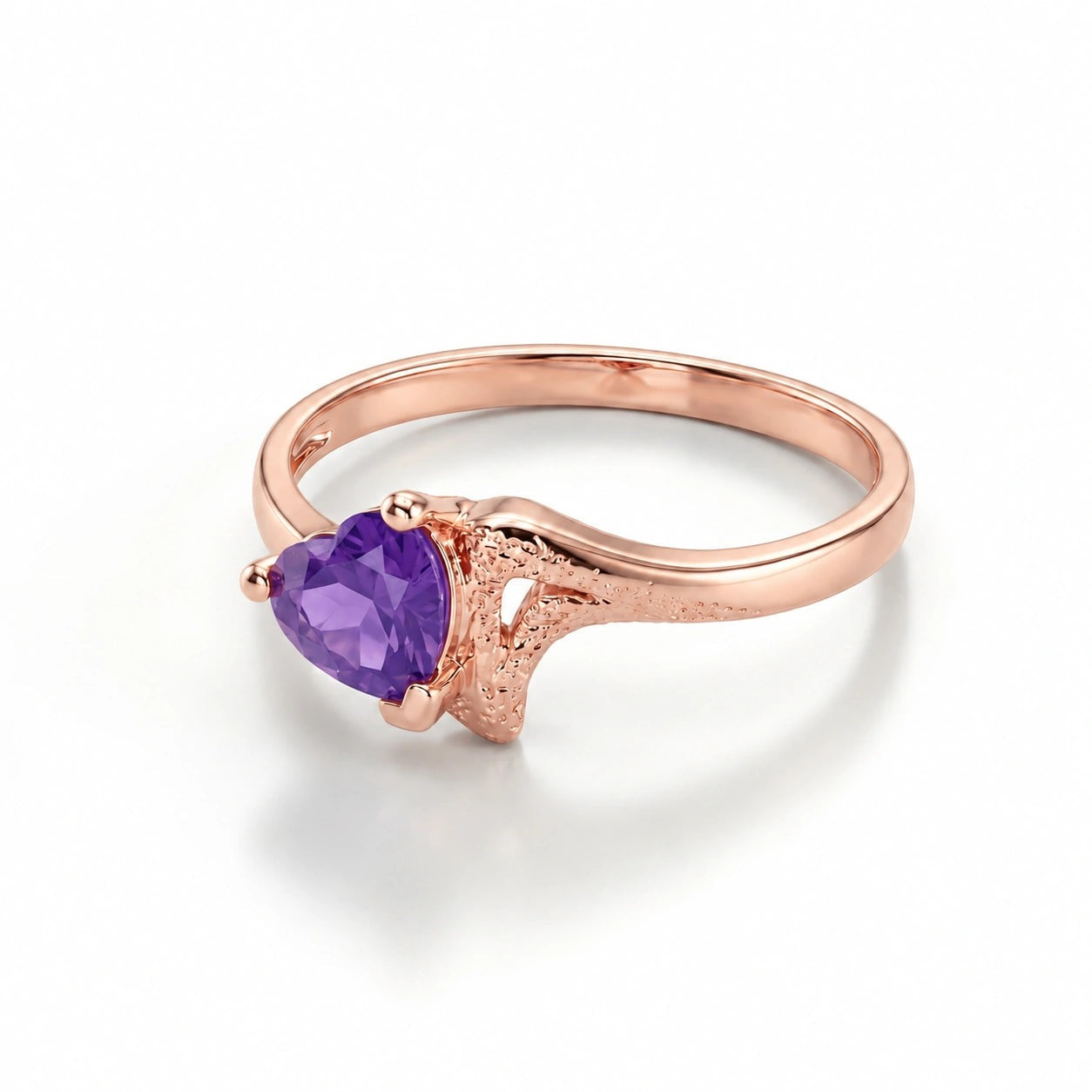 Rose Gold Eternal Ring Amethyst 10K — Elena
