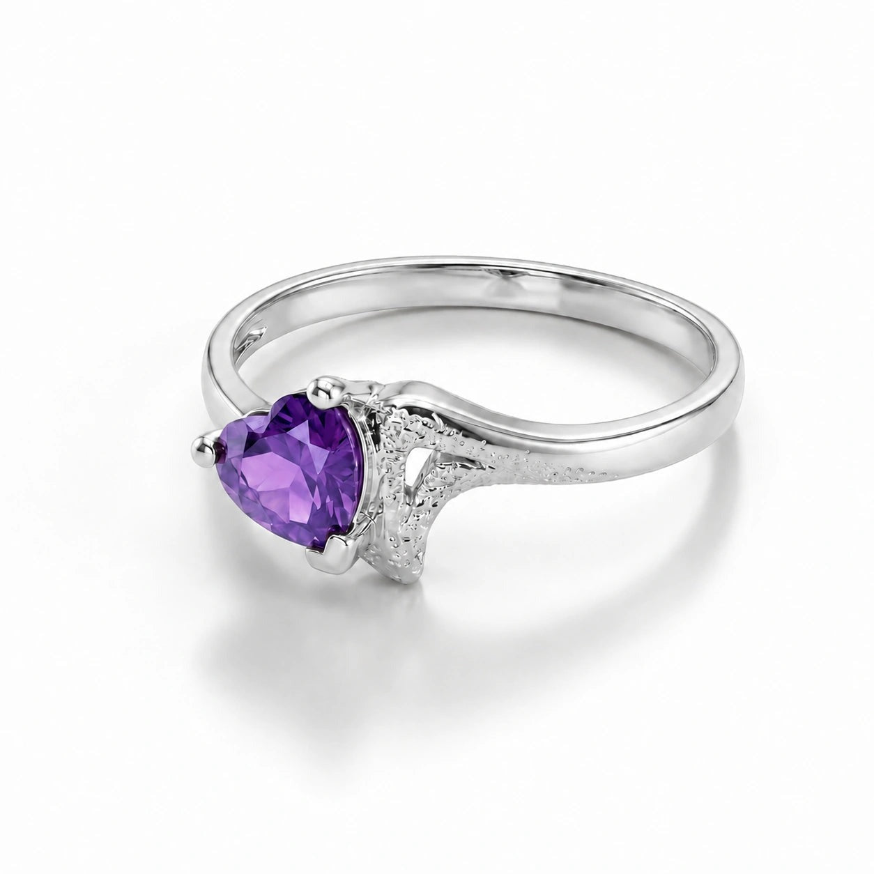 White Gold Eternal Ring Amethyst 10K — Elena