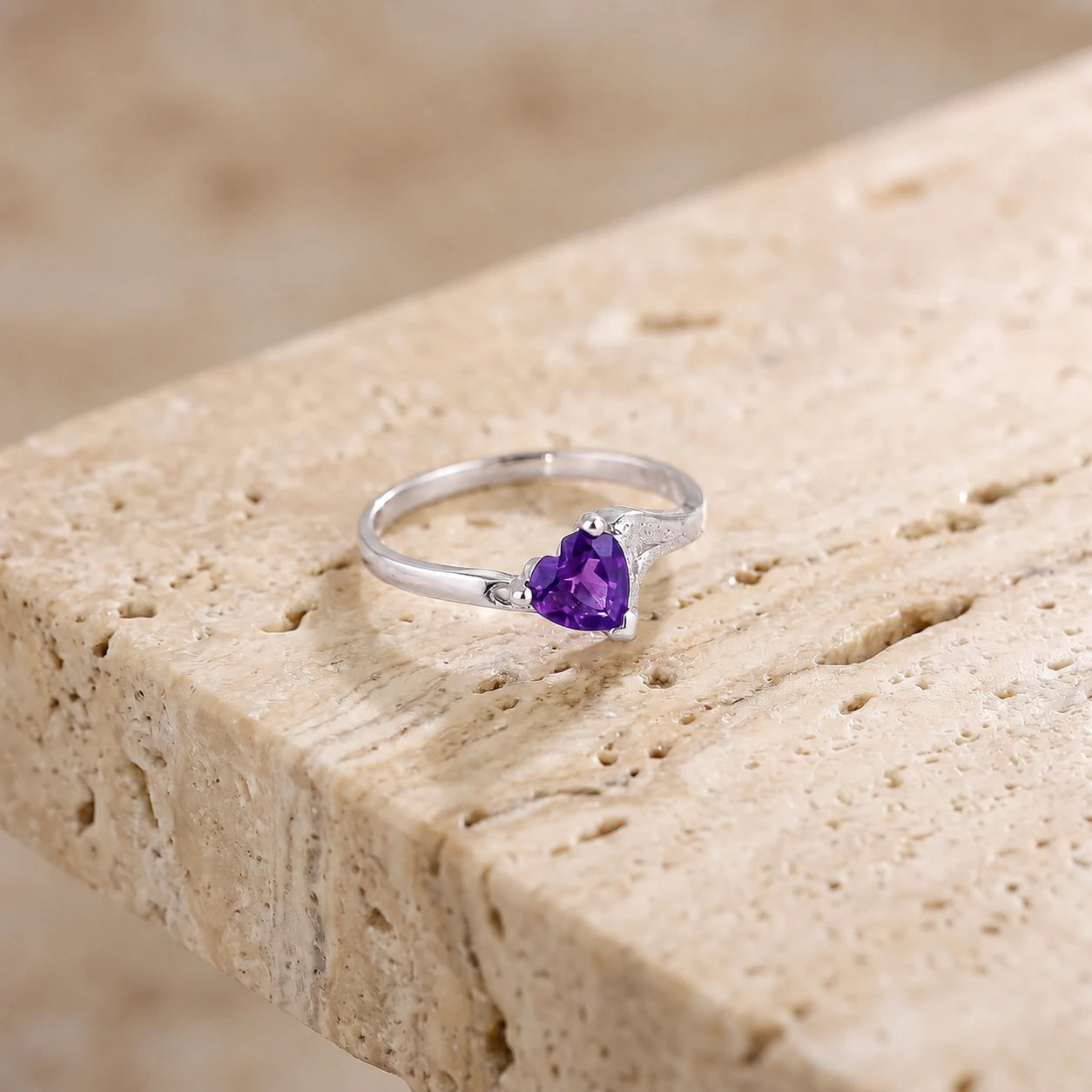 White Gold Eternal Ring Amethyst 10K — Elena