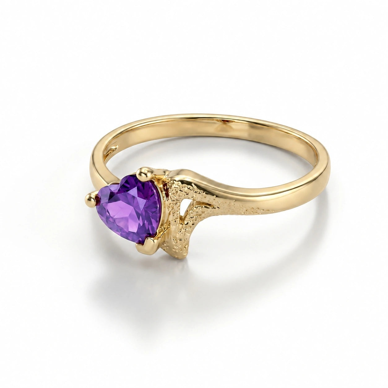 Yellow Gold Eternal Ring Amethyst 10K — Elena