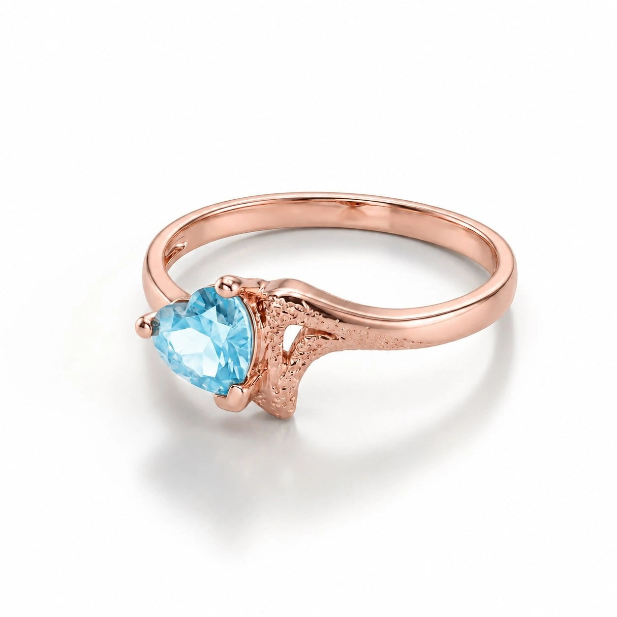 Rose Gold Eternal Ring Blue Topaz 10K — Elena