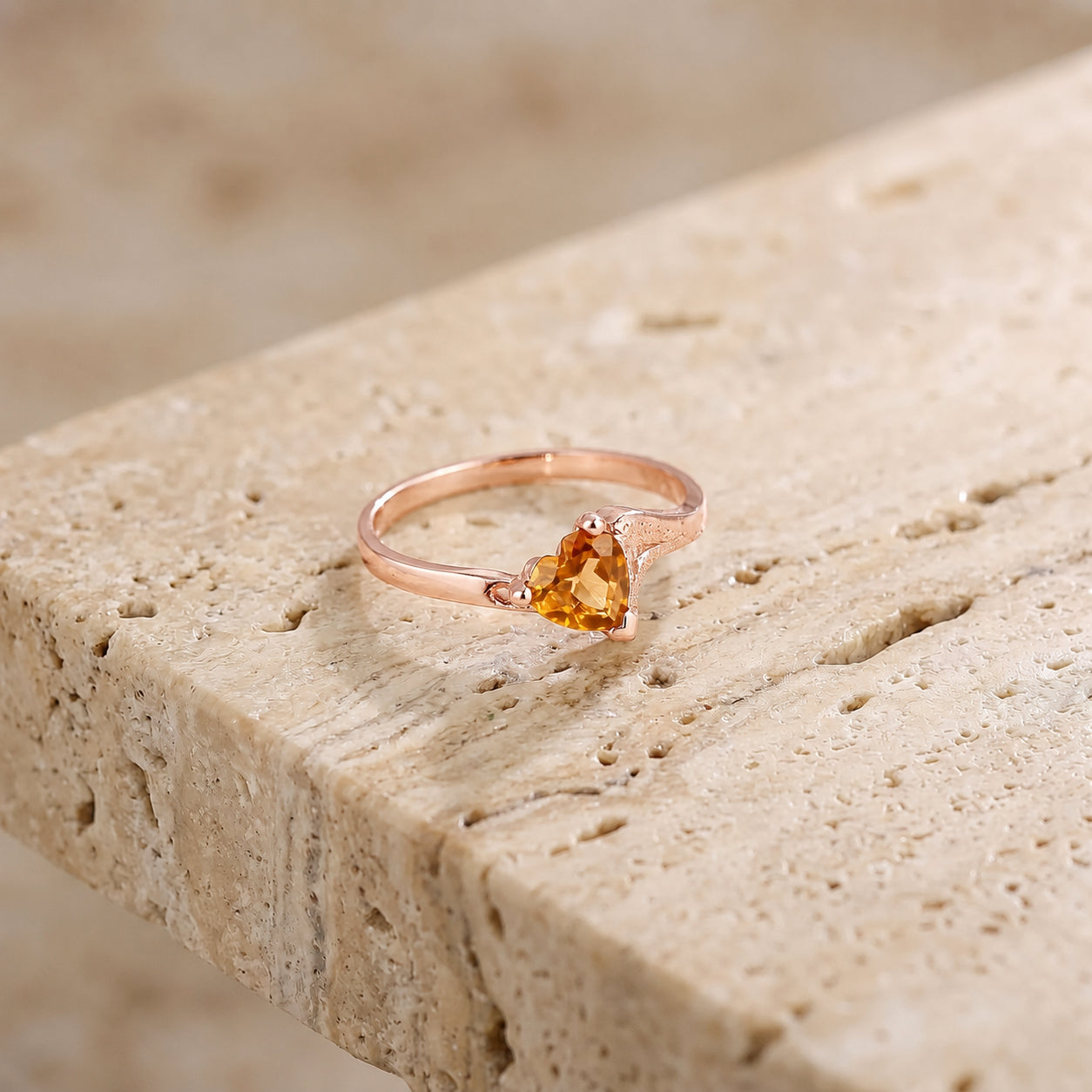Rose Gold Eternal Ring Blue Topaz 10K — Elena