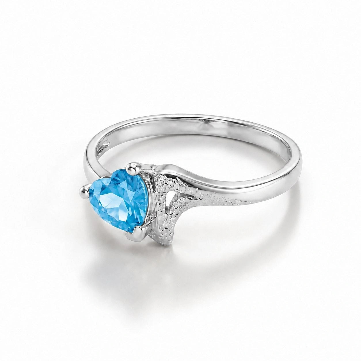 White Gold Eternal Ring Blue Topaz 10K — Elena
