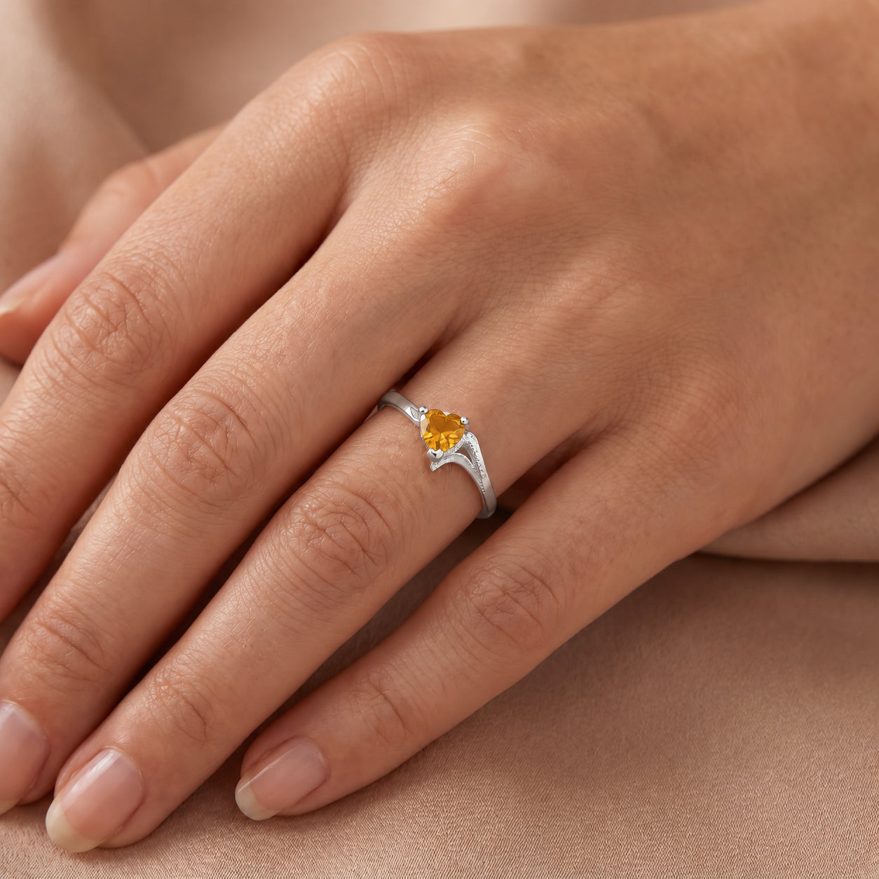White Gold Eternal Ring Blue Topaz 10K — Elena