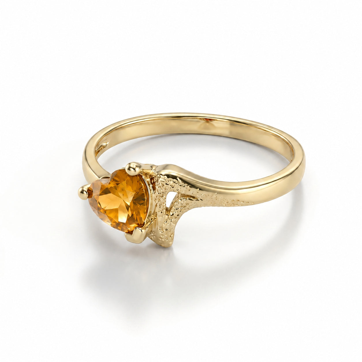 Yellow Gold Eternal Ring Blue Topaz 10K — Elena