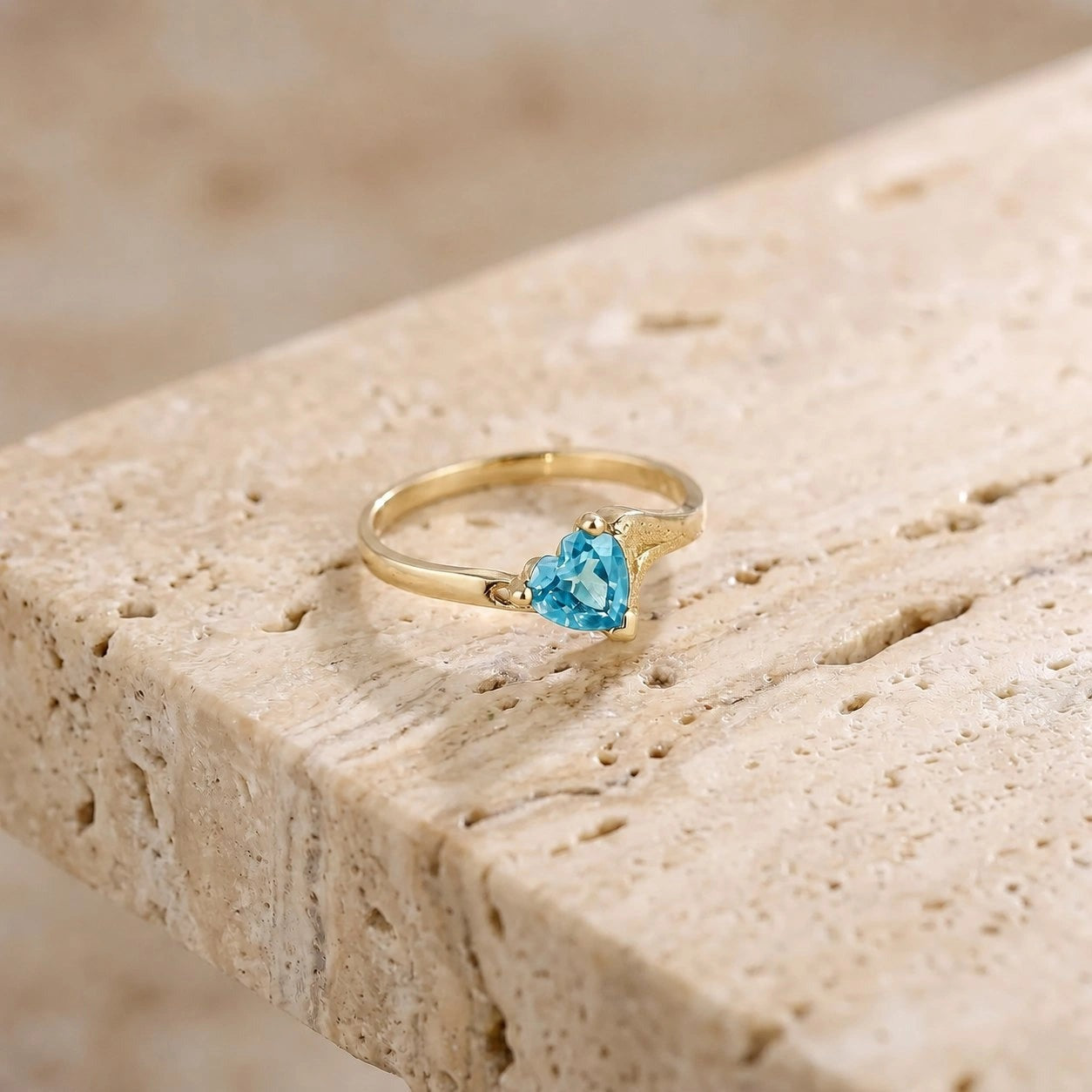 Yellow Gold Eternal Ring Blue Topaz 10K — Elena