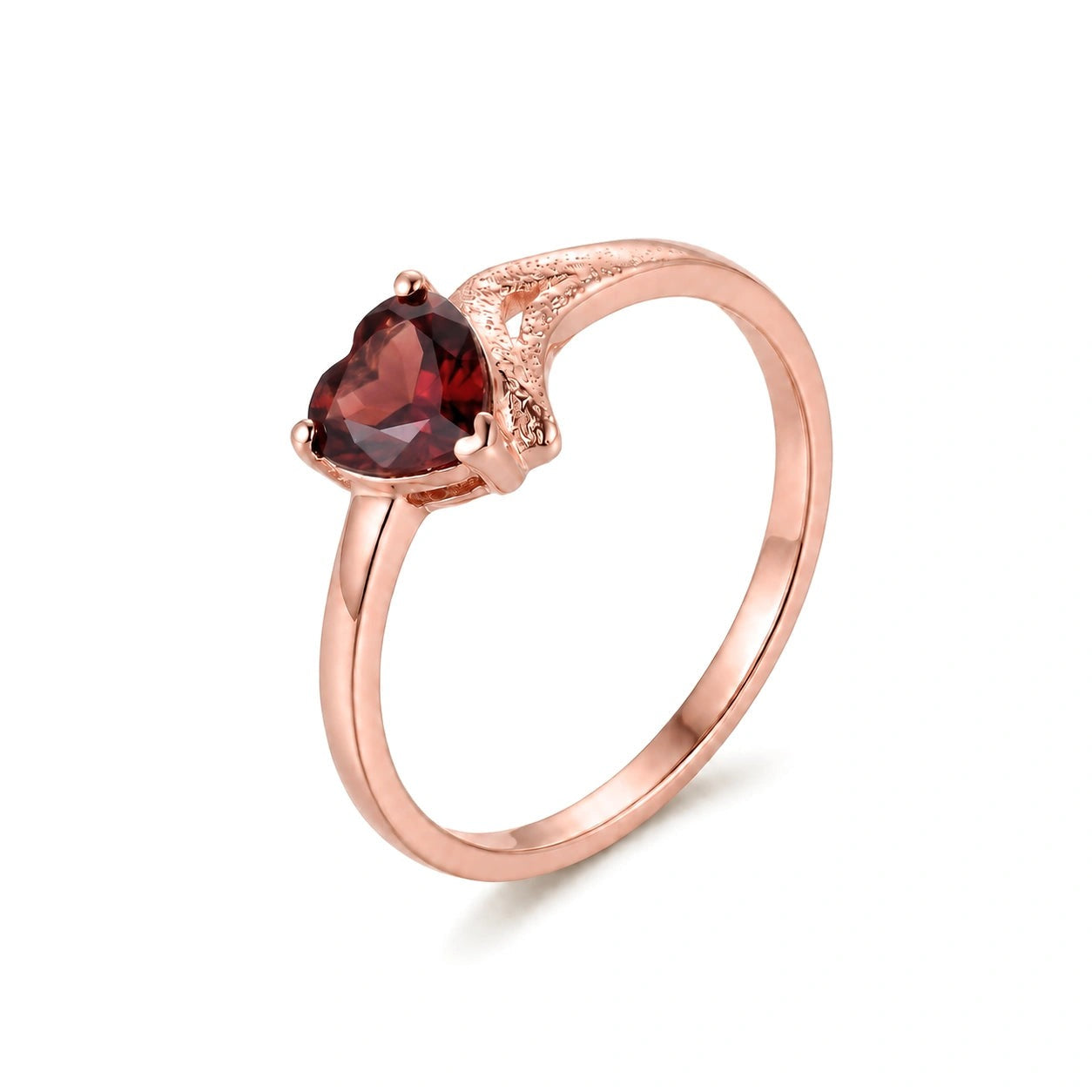 Rose Gold Eternal Ring Garnet 10K — Elena
