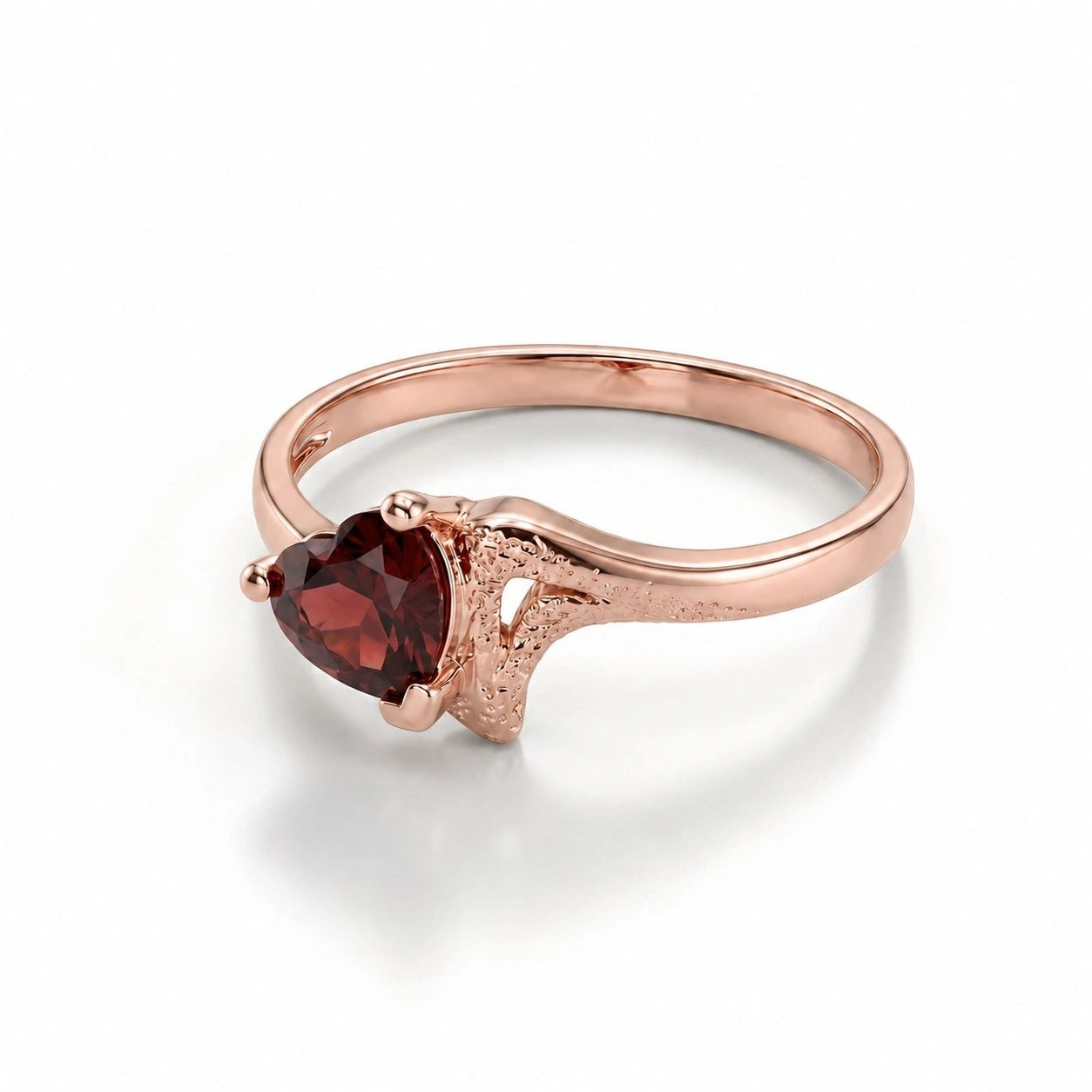 Rose Gold Eternal Ring Garnet 10K — Elena
