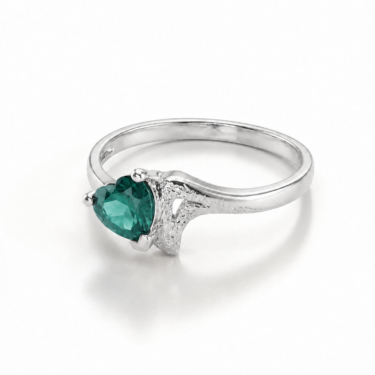 White Gold Eternal Ring Garnet 10K — Elena