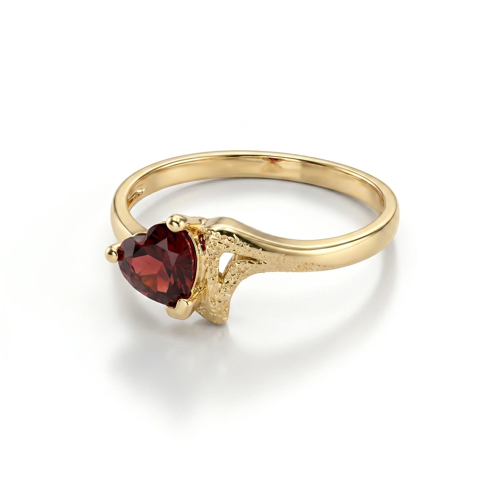 Yellow Gold Eternal Ring Garnet 10K — Elena