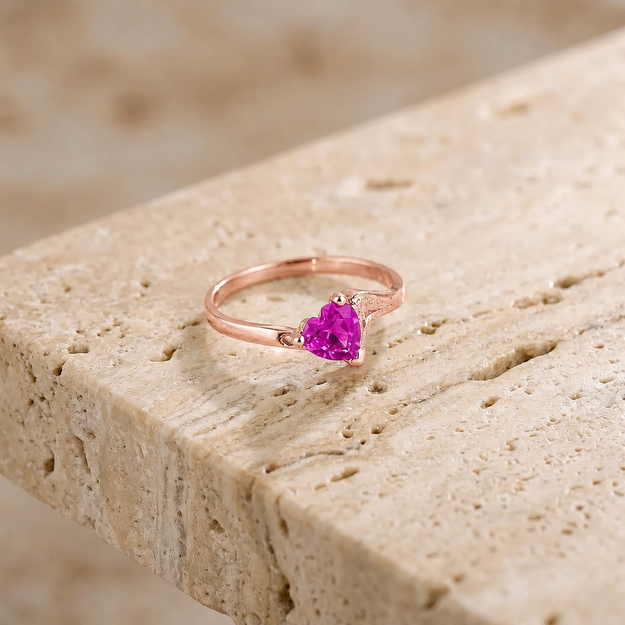 Rose Gold Eternal Ring Pink Topaz 10K — Elena