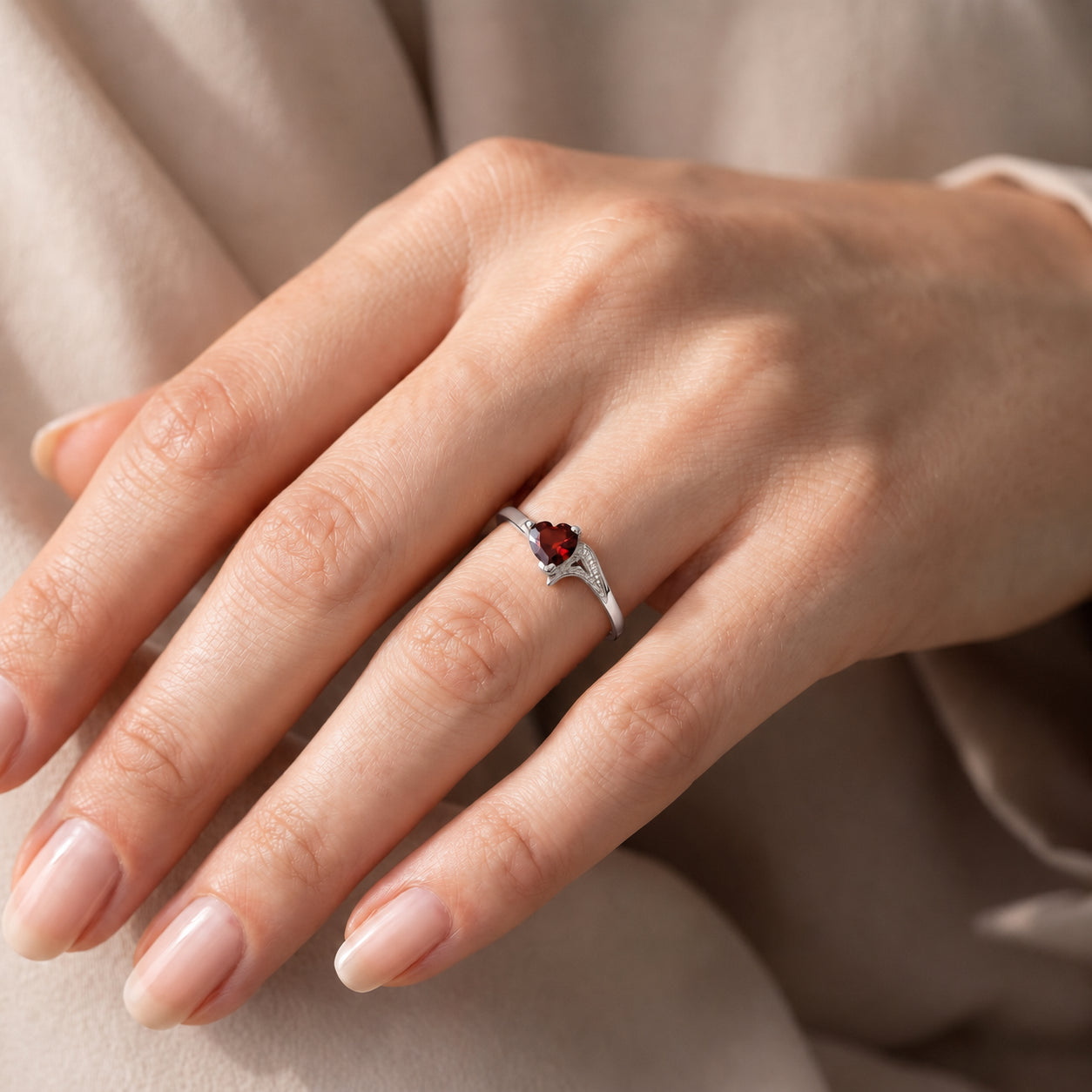 White Gold Eternal Ring Pink Topaz 10K — Elena