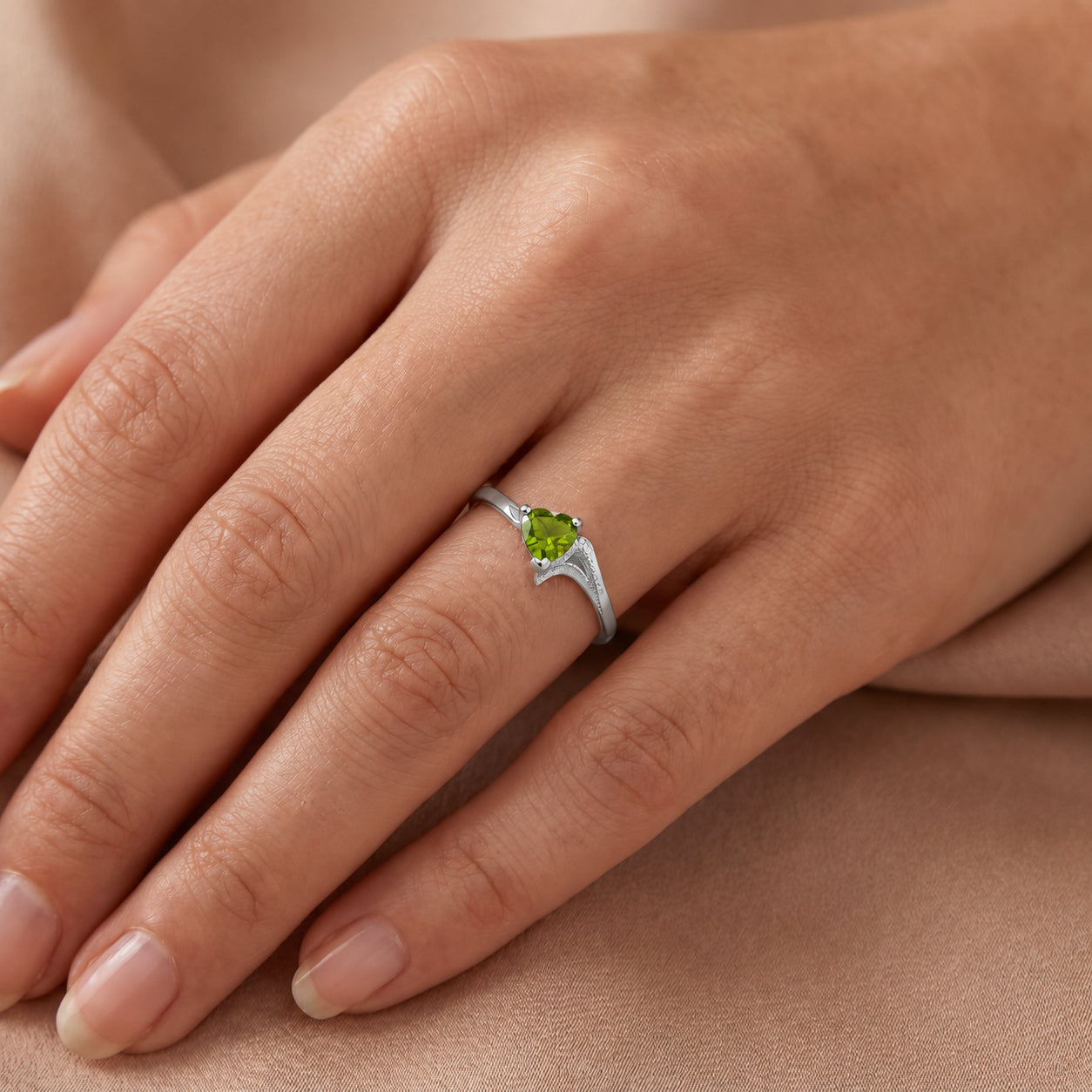 White Gold Eternal Ring Citrine 10K — Elena