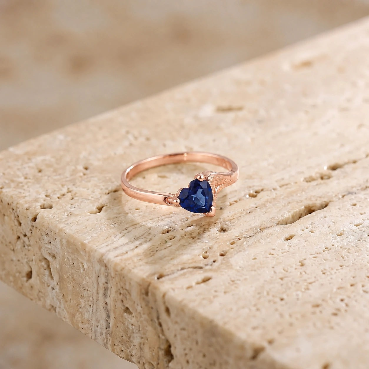 Rose Gold Eternal Ring Sapphire 10K — Elena