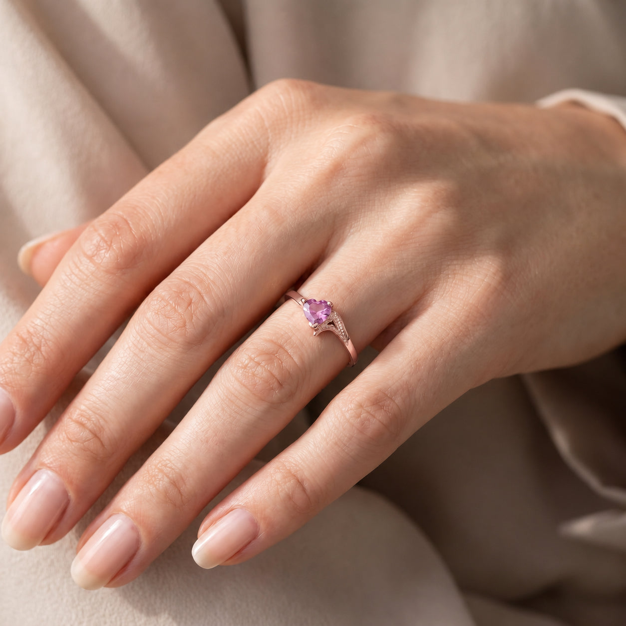 Rose Gold Eternal Ring Sapphire 10K — Elena