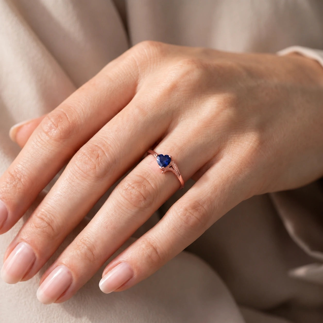 Rose Gold Eternal Ring Sapphire 10K — Elena