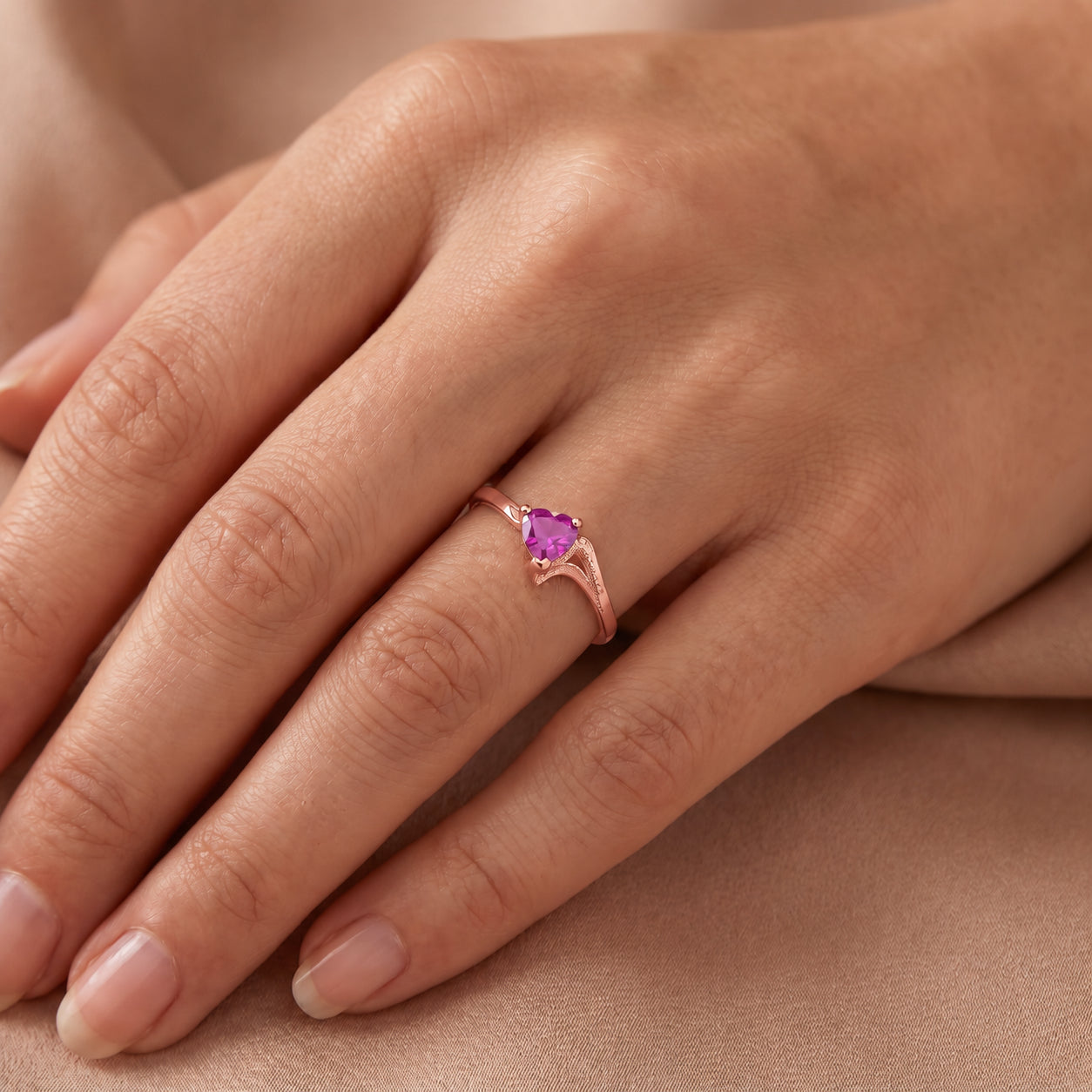 Rose Gold Eternal Ring Sapphire 10K — Elena