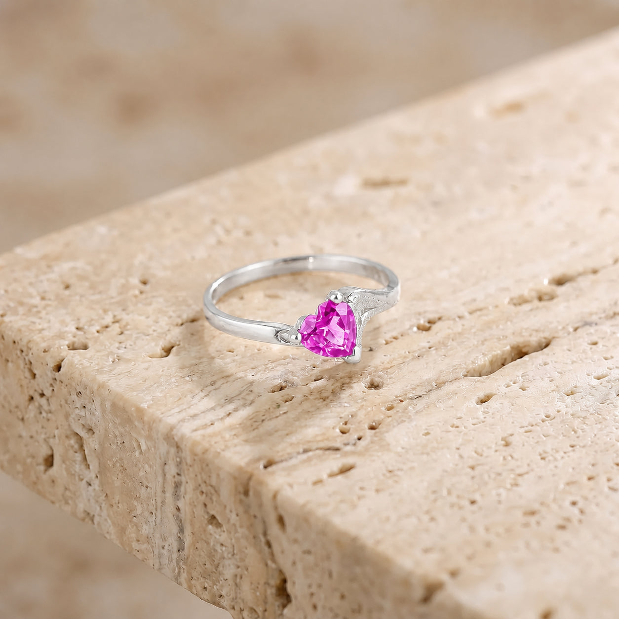 White Gold Eternal Ring Sapphire 10K — Elena