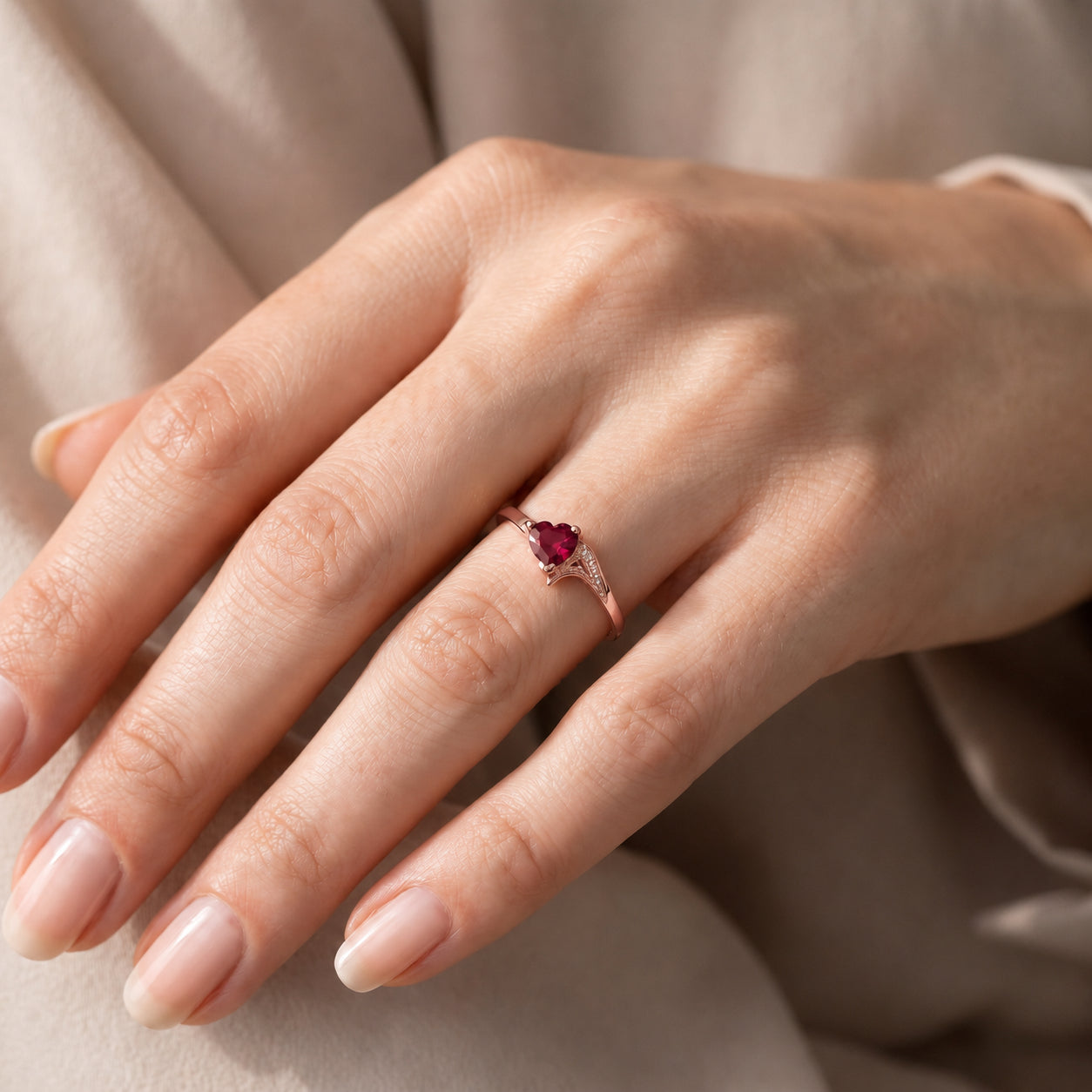 Rose Gold Eternal Ring Ruby 10K — Elena
