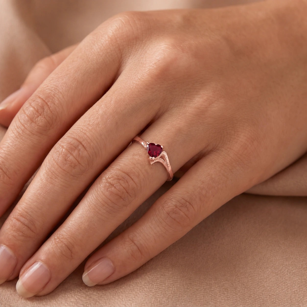 Rose Gold Eternal Ring Ruby 10K — Elena