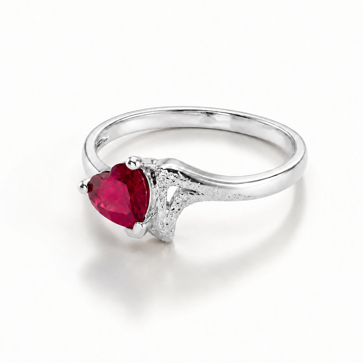 White Gold Eternal Ring Ruby 10K — Elena