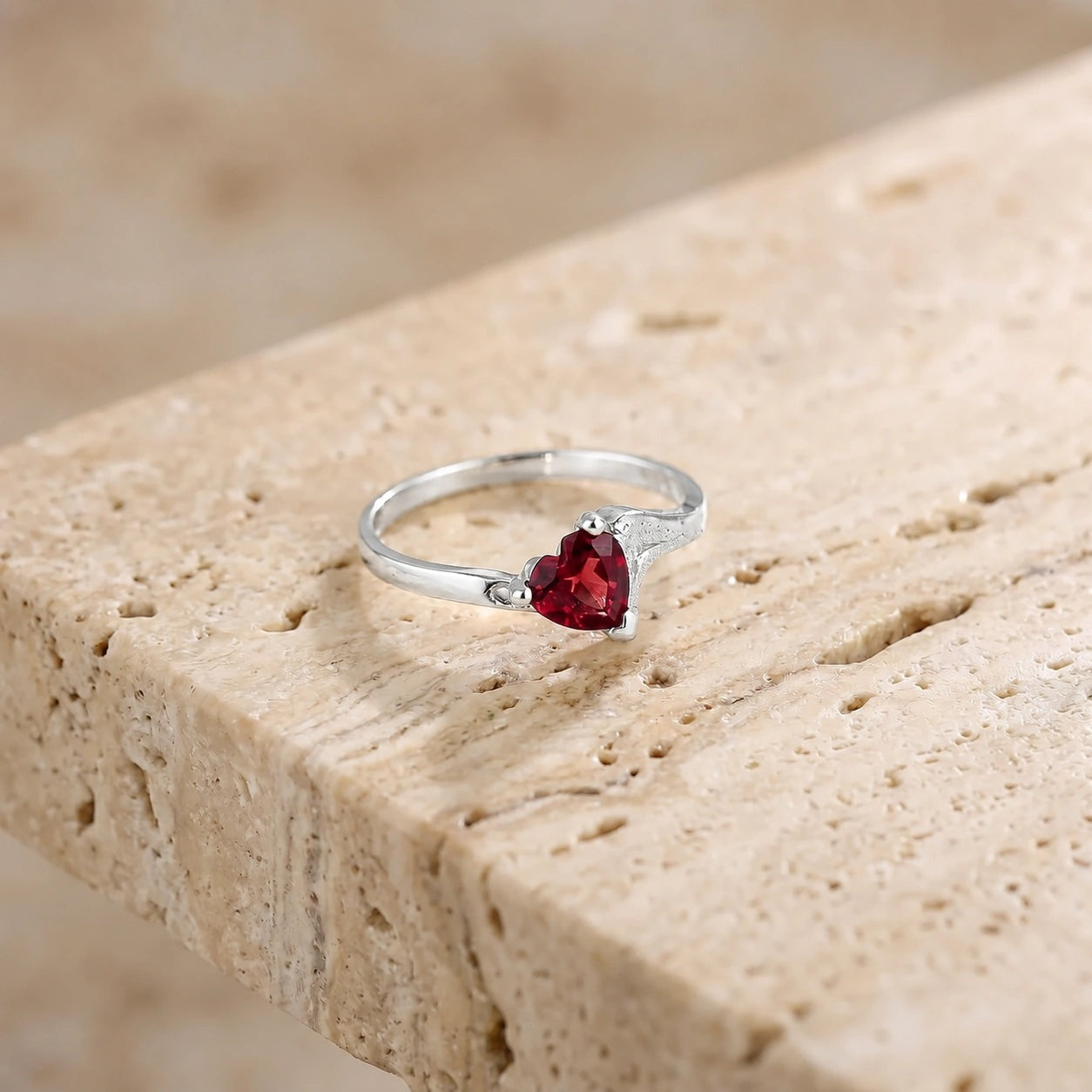 White Gold Eternal Ring Ruby 10K — Elena