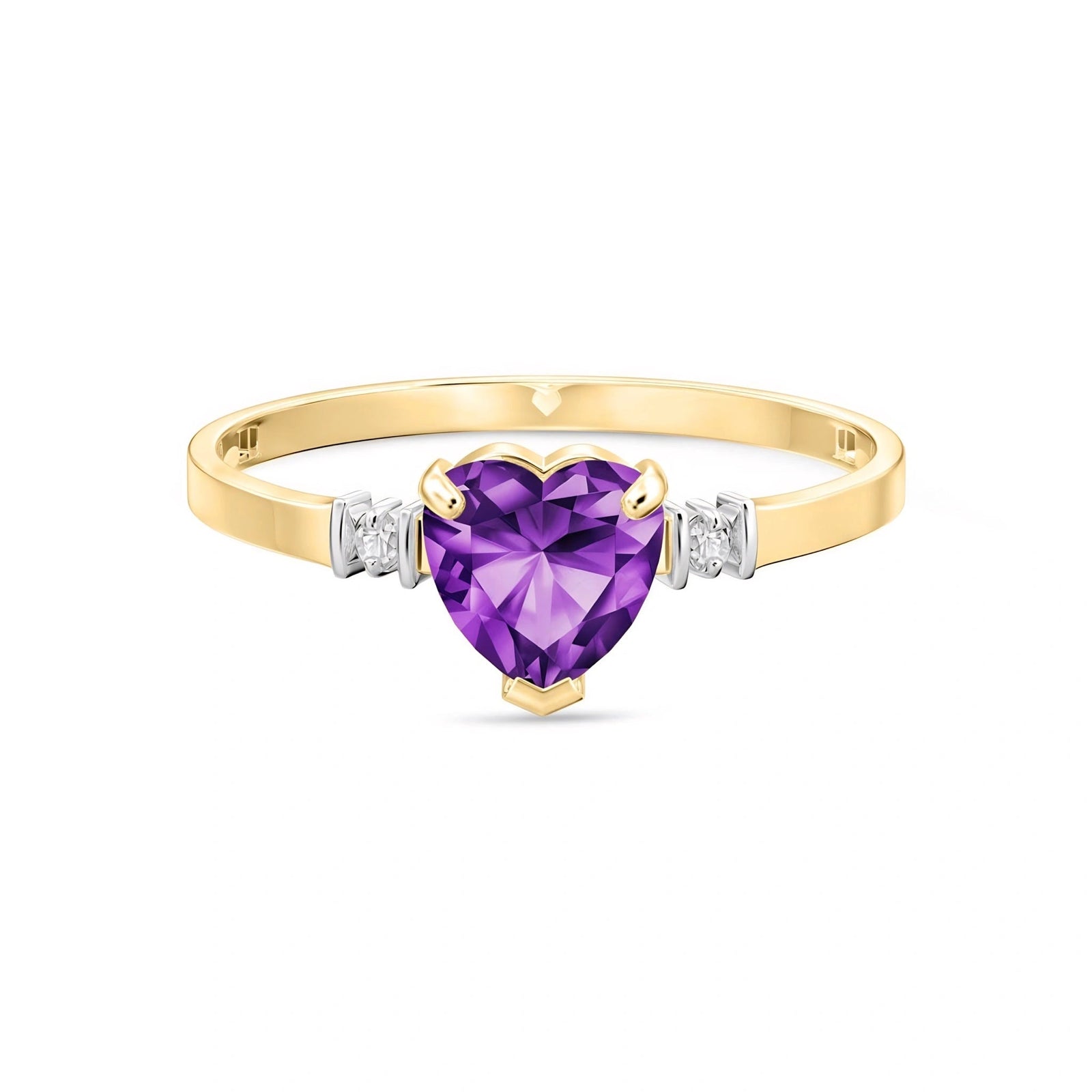 Yellow Gold Diamond & Amethyst — Viola