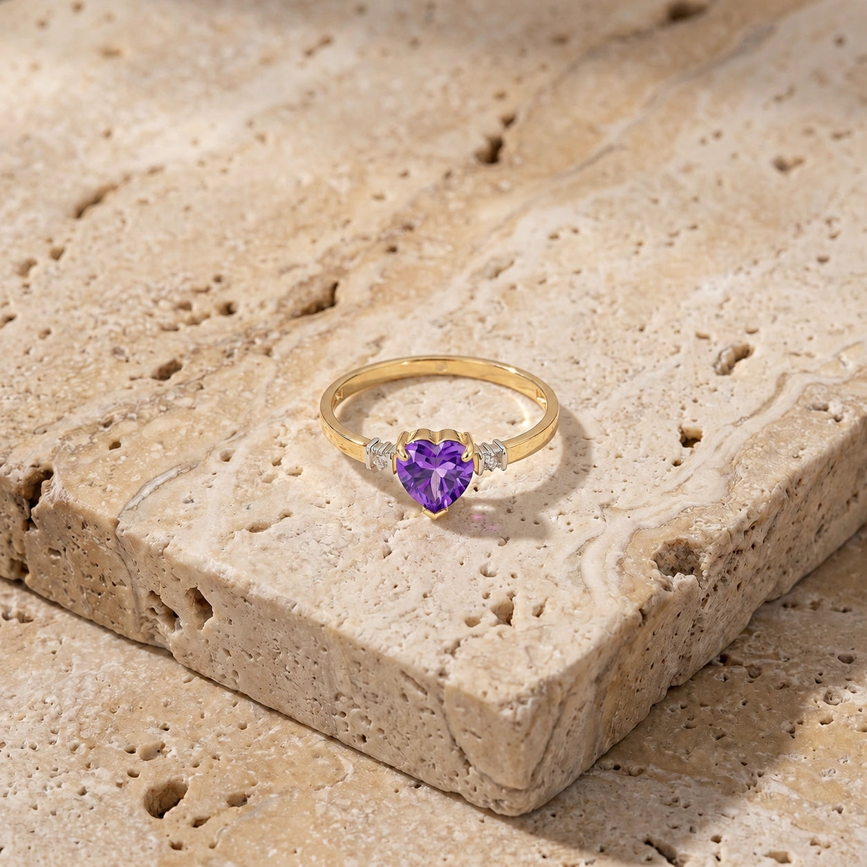 Yellow Gold Diamond & Amethyst — Viola