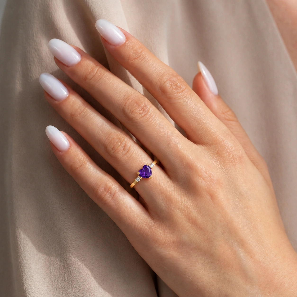 Yellow Gold Diamond & Amethyst — Viola
