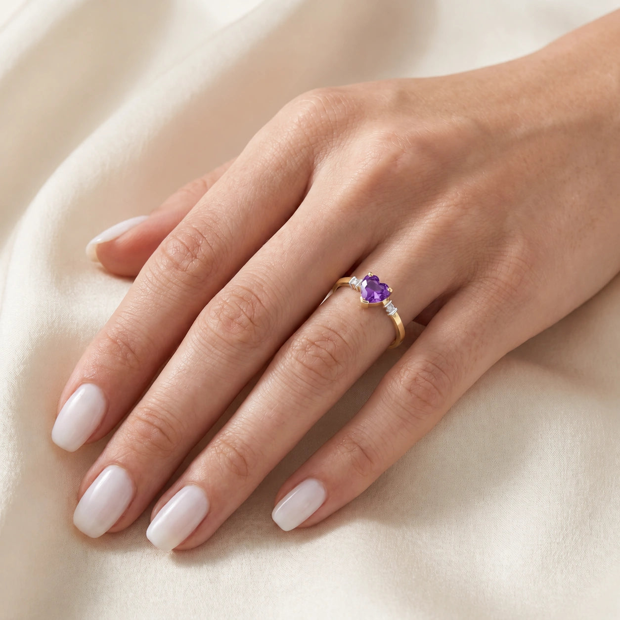 Yellow Gold Diamond & Amethyst — Viola