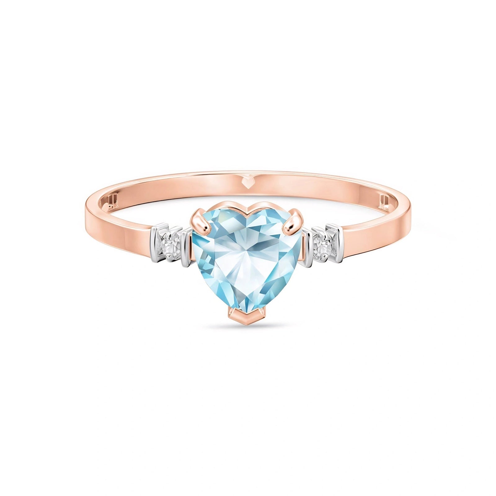 Rose Gold Diamond & Aquamarine — Viola