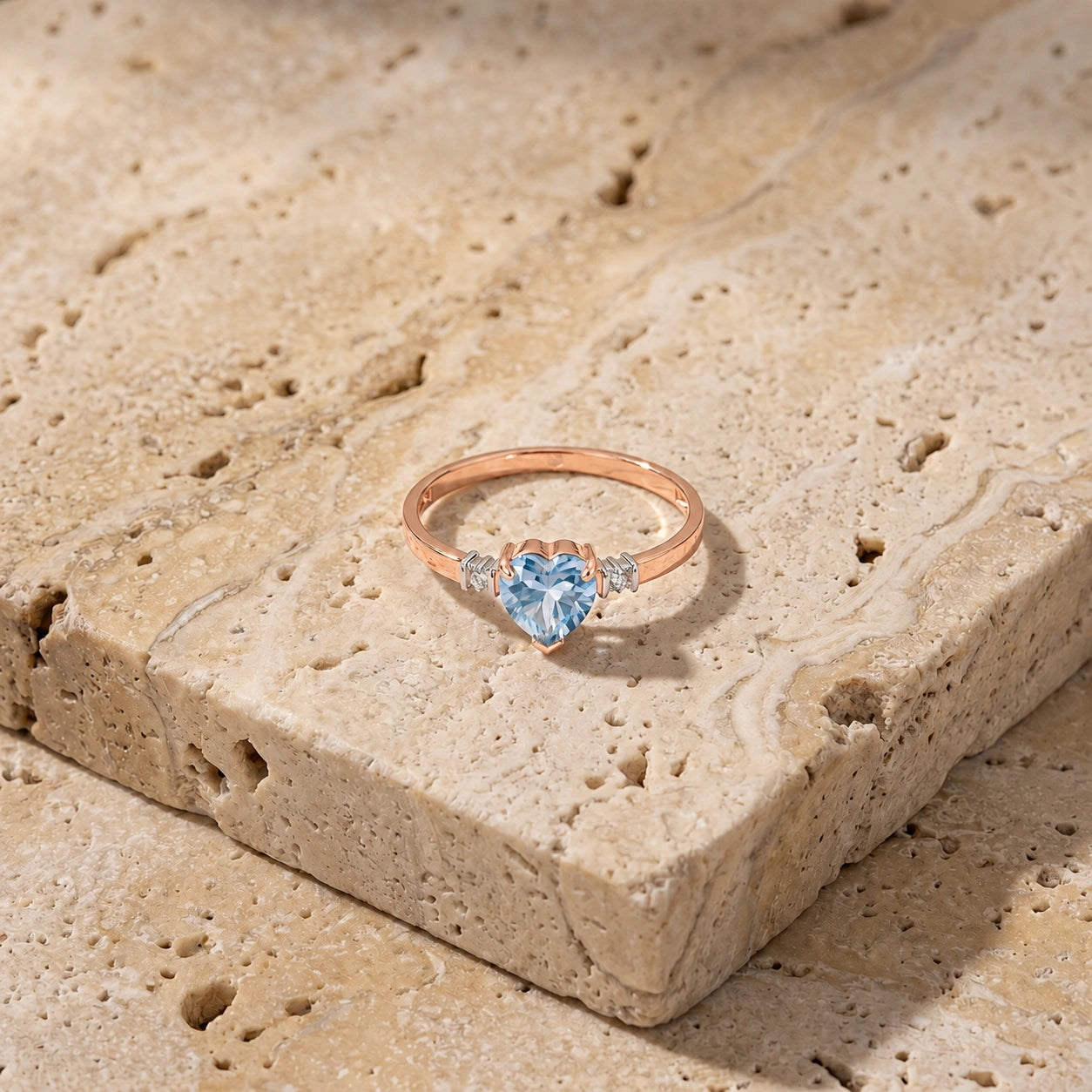 Rose Gold Diamond & Aquamarine — Viola