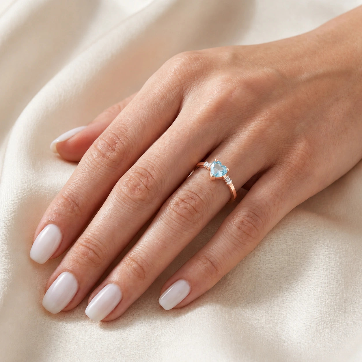 Rose Gold Diamond & Aquamarine — Viola