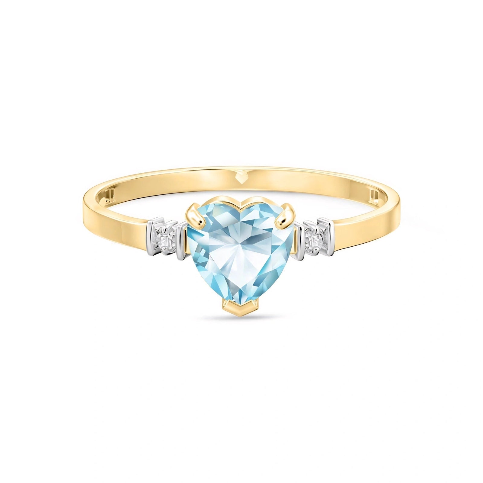 Yellow Gold Diamond & Aquamarine — Viola