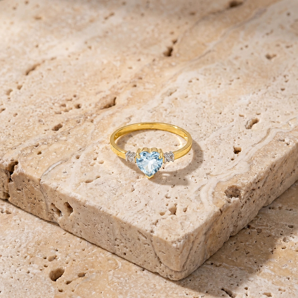 Yellow Gold Diamond & Aquamarine — Viola