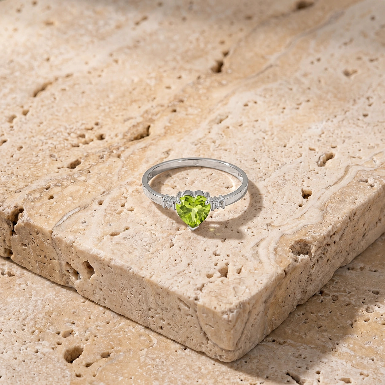 White Gold Diamond & Peridot — Viola
