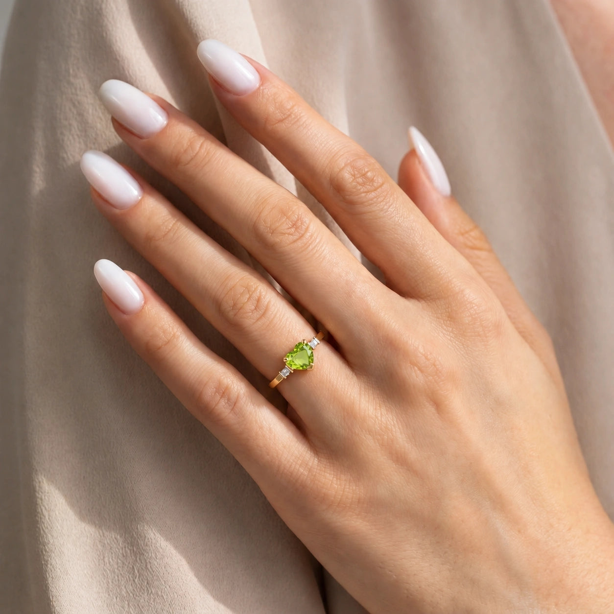 Yellow Gold Diamond & Peridot — Viola