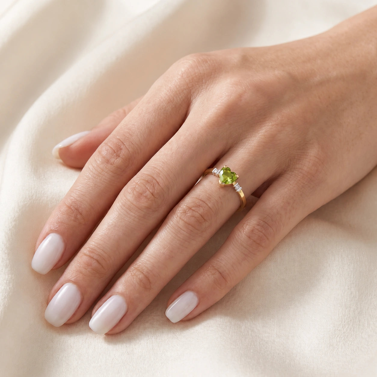 Yellow Gold Diamond & Peridot — Viola