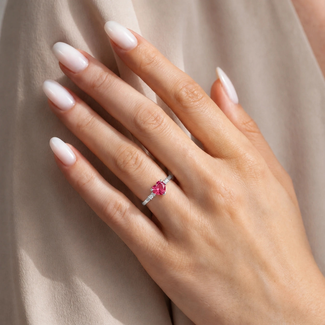 White Gold Diamond & Pink Topaz — Viola