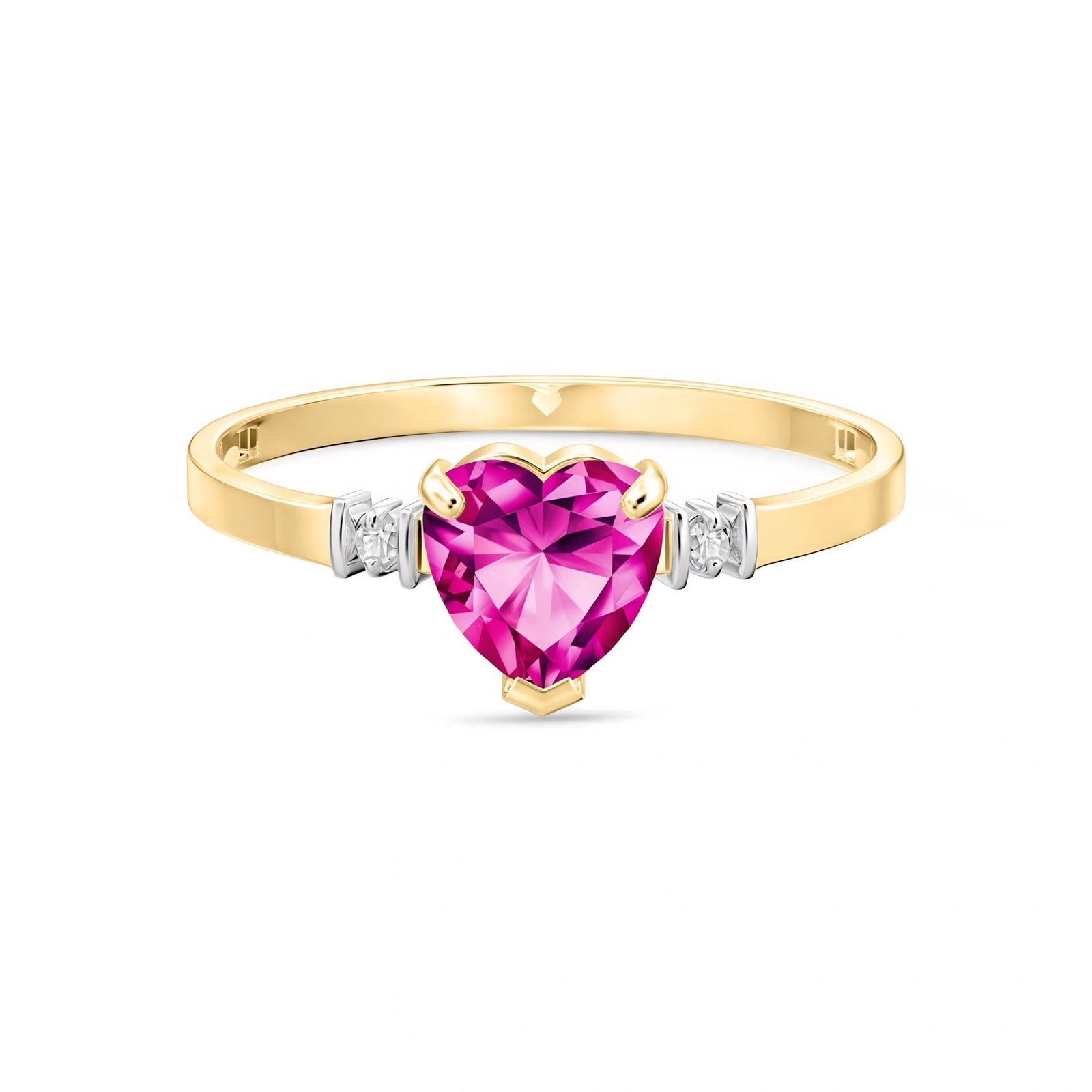 Yellow Gold Diamond & Pink Topaz — Viola